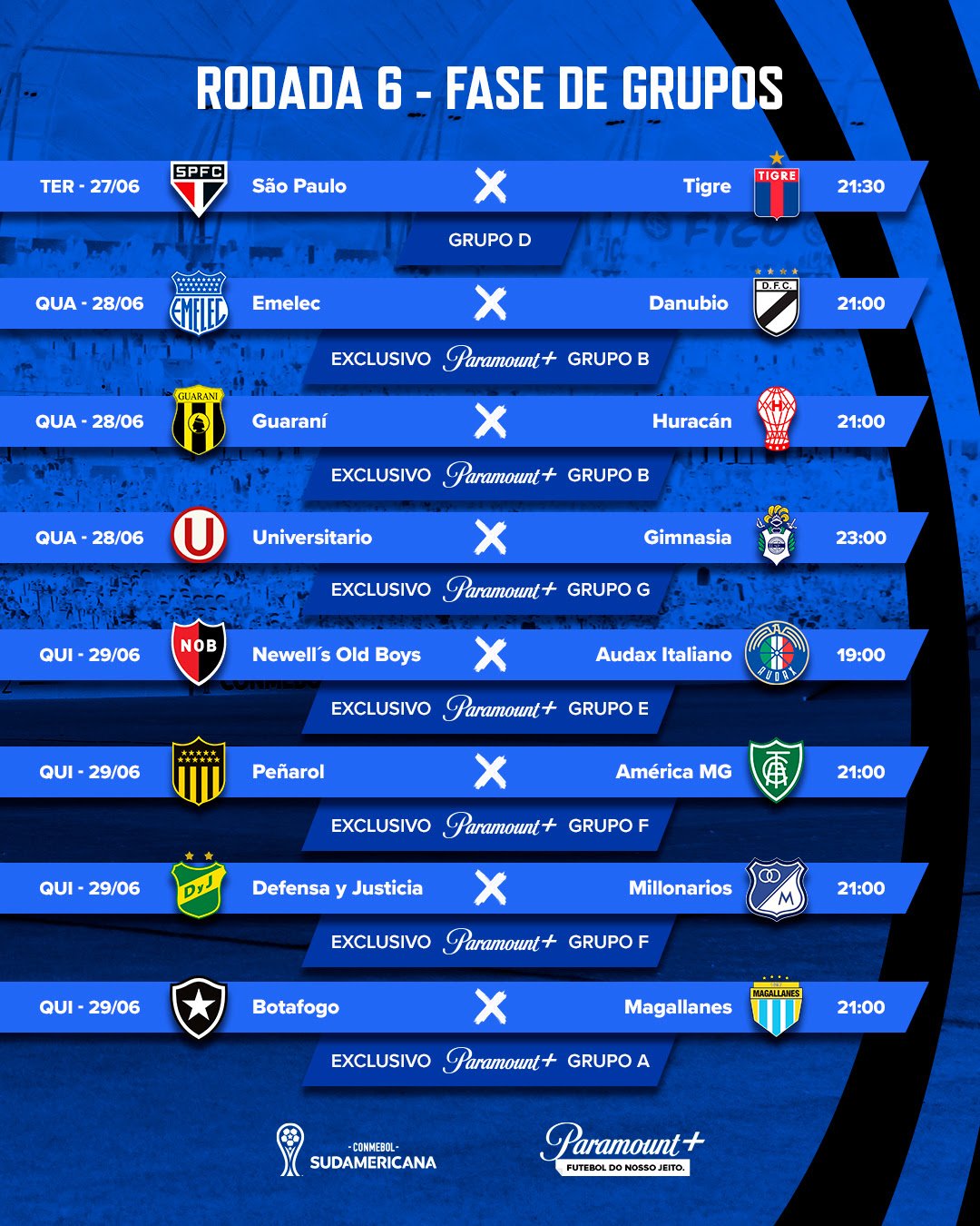 PARAMOUNT+ EXIBE A ÚLTIMA RODADA DA FASE DE GRUPOS DA CONMEBOL LIBERTADORES™ E SUL-AMERICANA™, COM DESTAQUE - imagem 4