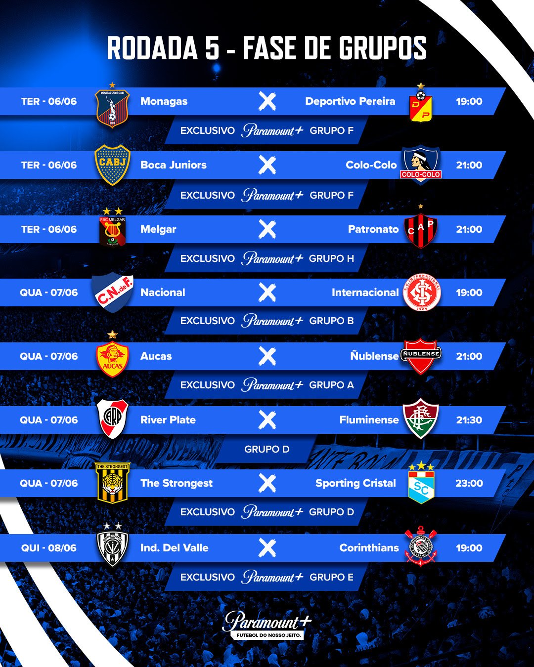 PARAMOUNT+ TRANSMITE JOGOS EXCLUSIVOS DO INTERNACIONAL E DO CORINTHIANS PELA QUINTA RODADA DA CONMEBOL - imagem 3