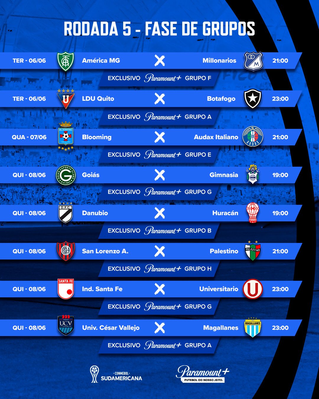 PARAMOUNT+ TRANSMITE JOGOS EXCLUSIVOS DO INTERNACIONAL E DO CORINTHIANS PELA QUINTA RODADA DA CONMEBOL - imagem 4