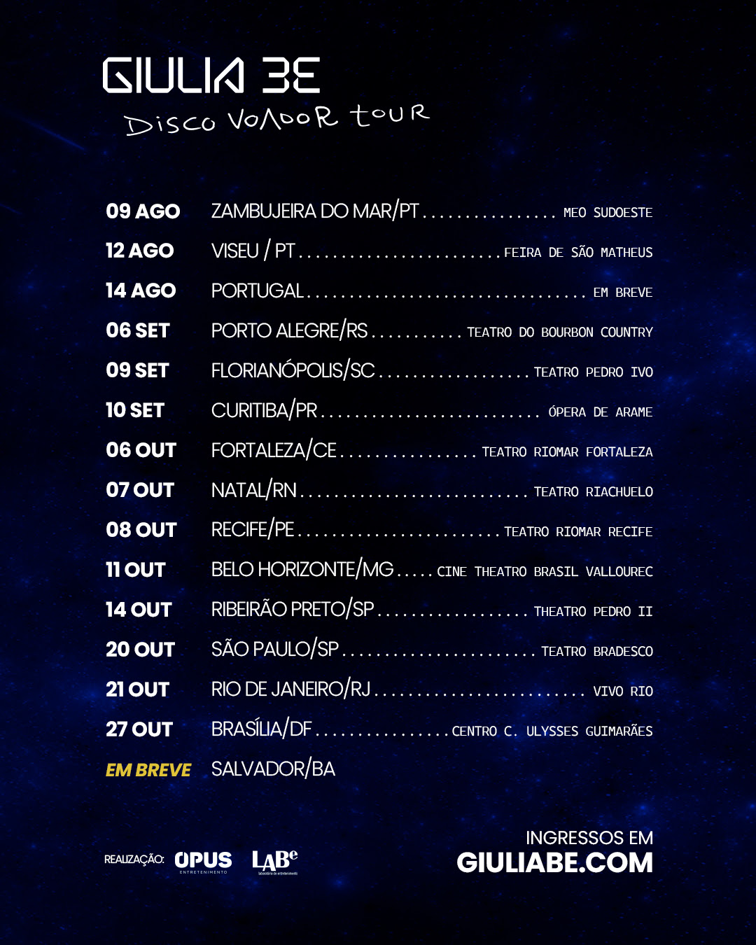 “DISCO VOADOR TOUR”GIULIA BE REALIZA A PRIMEIRA TURNÊ DE SUA CARREIRA NESTE ANO - imagem 7