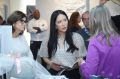 Primeira-dama, Cristiane Freitas, e presidente do Conselho do Fussp, Berenice Giannella, em visita aos estandes de municípios para conhecer projetos de desenvolvimento social.
