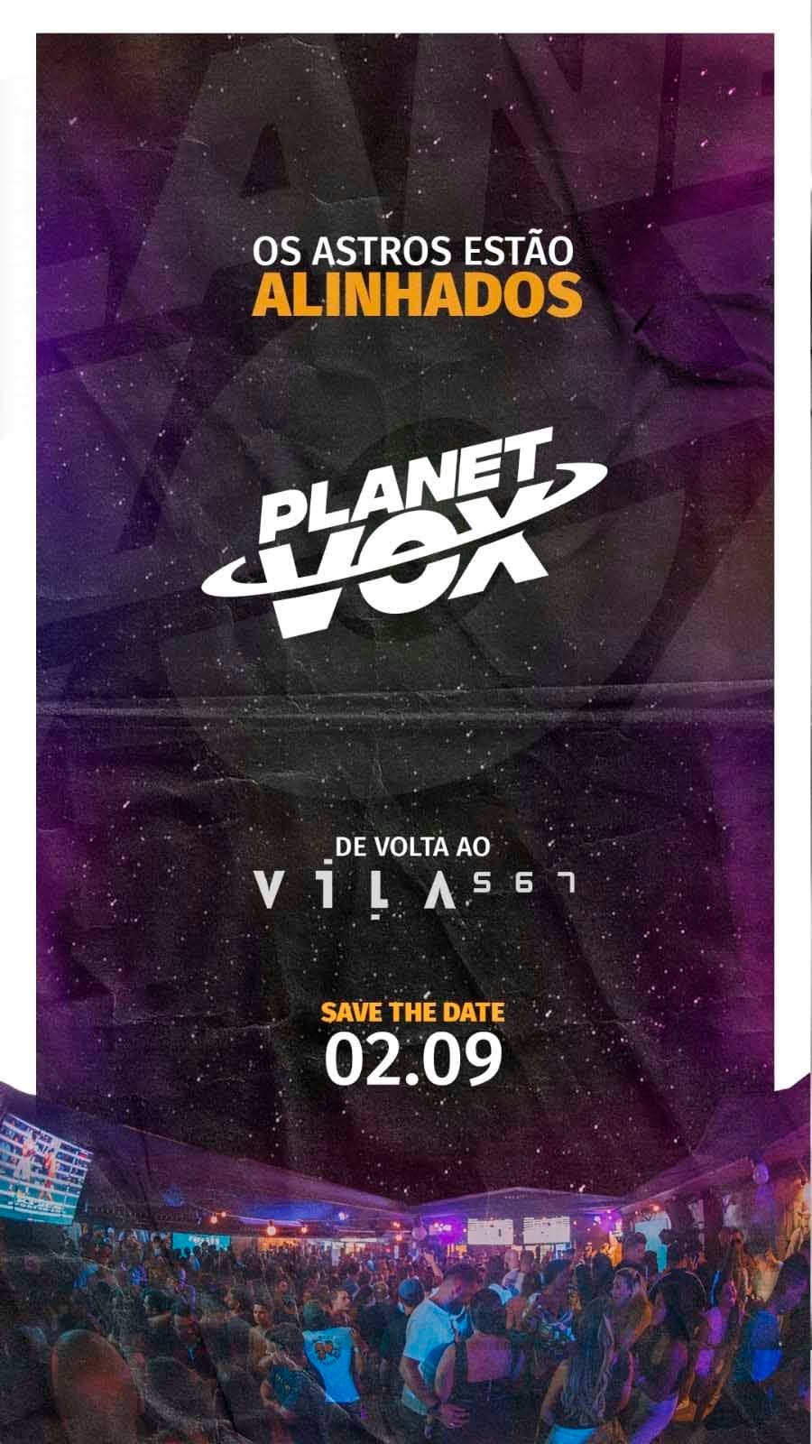 VILA 567 ANUNCIA SHOW DA BANDA PLANET VOX NO 1º SÁBADO DO MÊS DE SETEMBRO