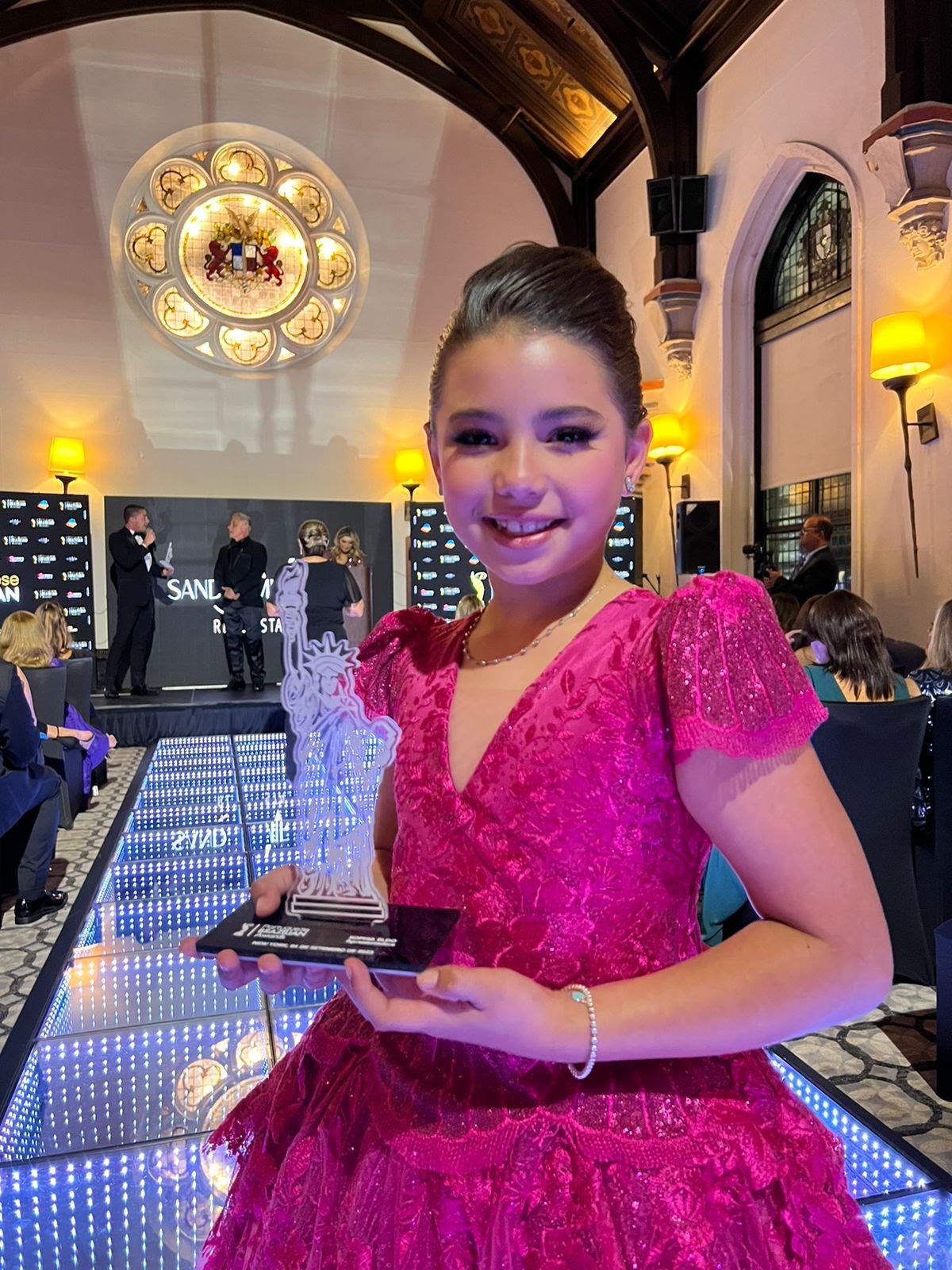 Noite de gala em Nova Iorque: Sophia Eldo foi a primeira criança a ser premiada