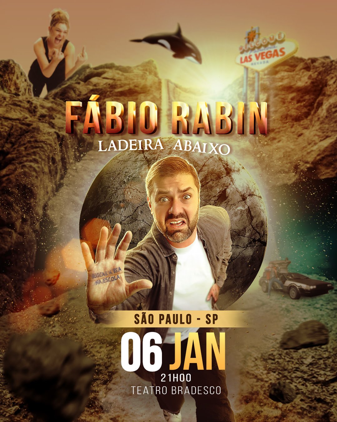 FÁBIO RABIN FAZ ESTREIA NACIONAL DE SEU NOVO SHOW, “LADEIRA ABAIXO”, NO TEATRO BRADESCO NESTE SÁBADO, 6/1