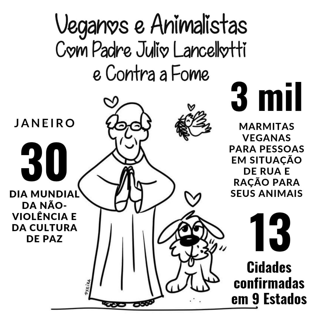 Movimentos Veganos e Animalistas se Unem em Ação Contra a Fome de iniciativa do Padre Lancellotti
