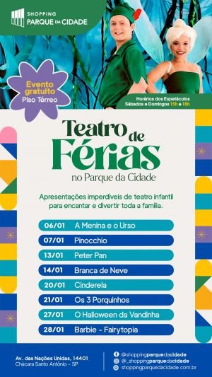 Personagens clássicos estão no Teatro de Férias do Shopping Parque da Cidade - imagem 2