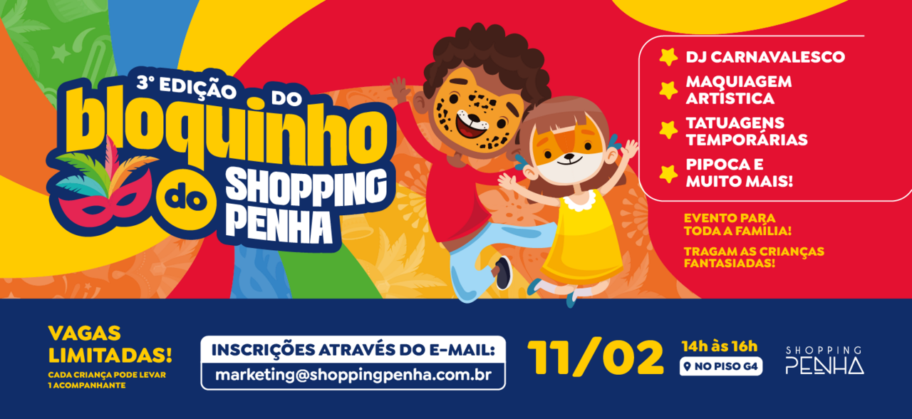 Shopping Penha abre alas para o bloquinho infantil passar