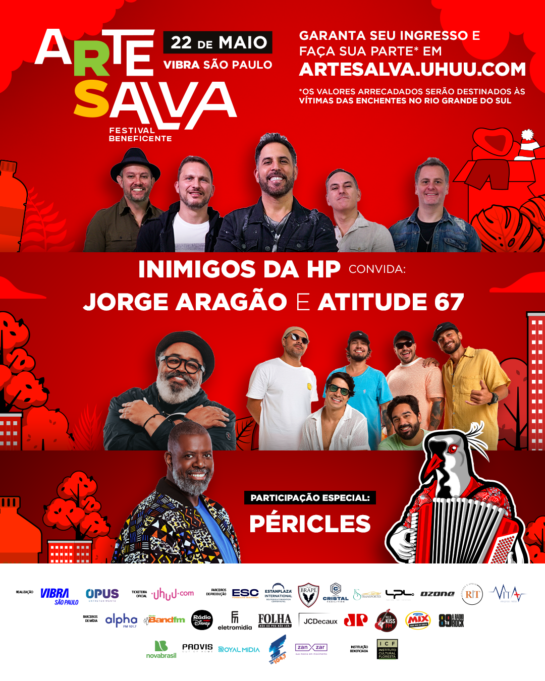 Festival beneficente em SP reúne Jorge Aragão, Péricles, Inimigos da HP e Atitude 67, em prol do Rio Grande - imagem 6