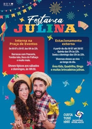 Festança Julina do Shopping Interlagos tem brincadeiras, shows de forró e sertanejo e muita atração