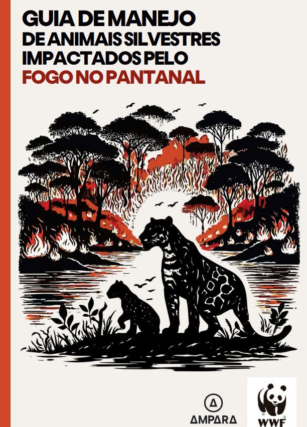 Instituto Ampara Animal e WWF-Brasil lançam Guia de Manejo de Animais Silvestres impactados pelo fogo no