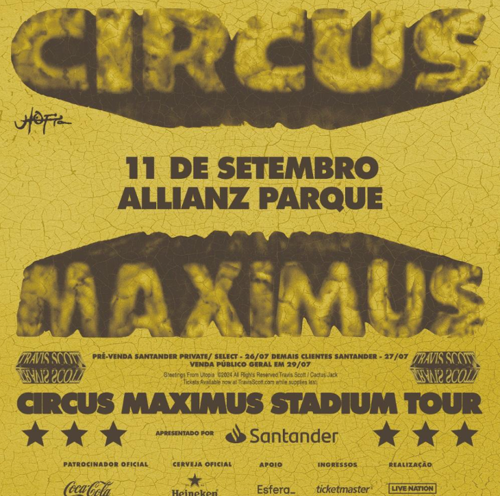TRAVIS SCOTT TRAZ SUA TURNÊ MUNDIAL QUEBRADORA DE RECORDES, CIRCUS MAXIMUS, PARA A AMÉRICA LATINA, AUSTRÁLIA