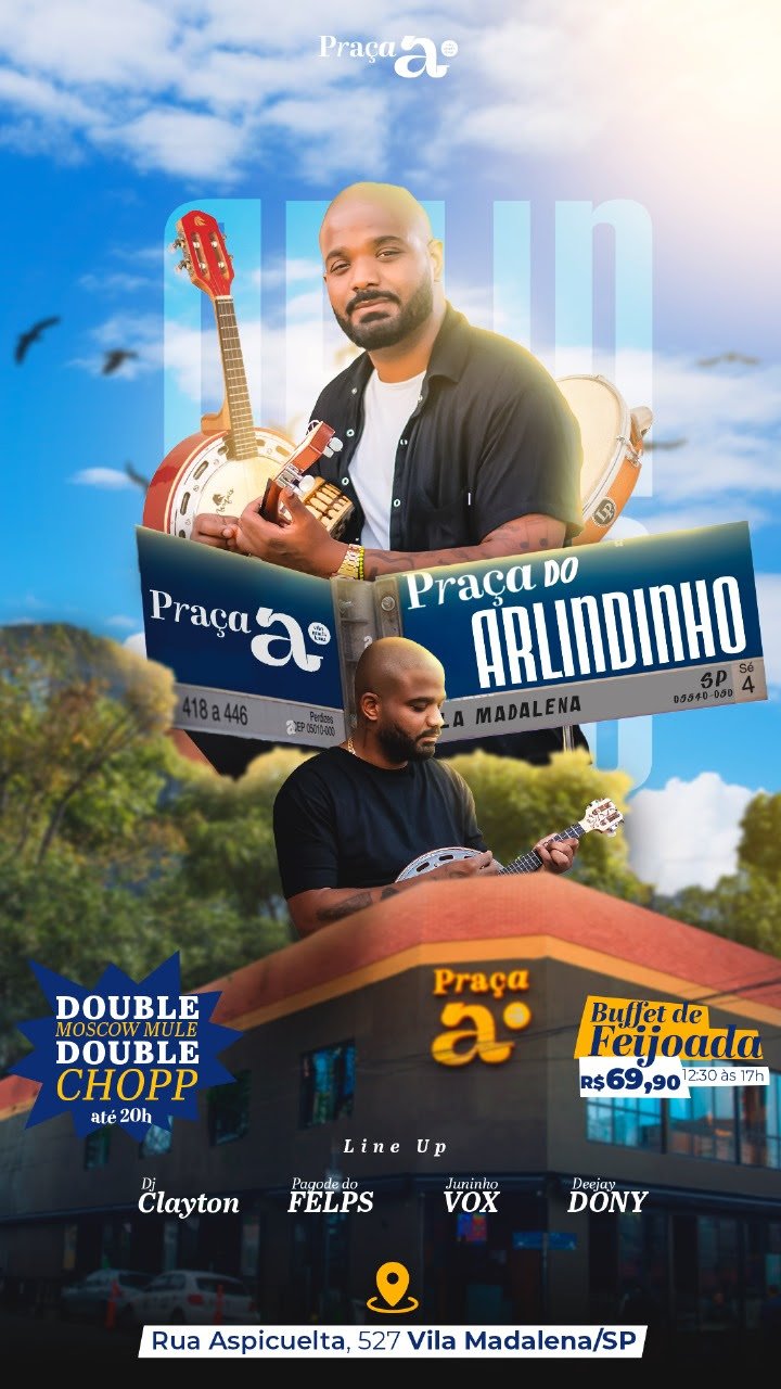 ARLINDINHO CRUZ É NOVA ATRAÇÃO DA PRAÇA A AOS DOMINGOS