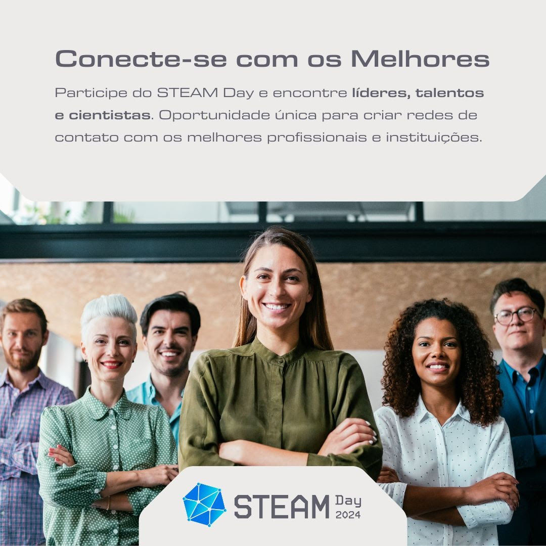 Se você gosta de ciência, tecnologia, engenharia, artes e matemática, venha para o STEAMDAY 2024, evento que