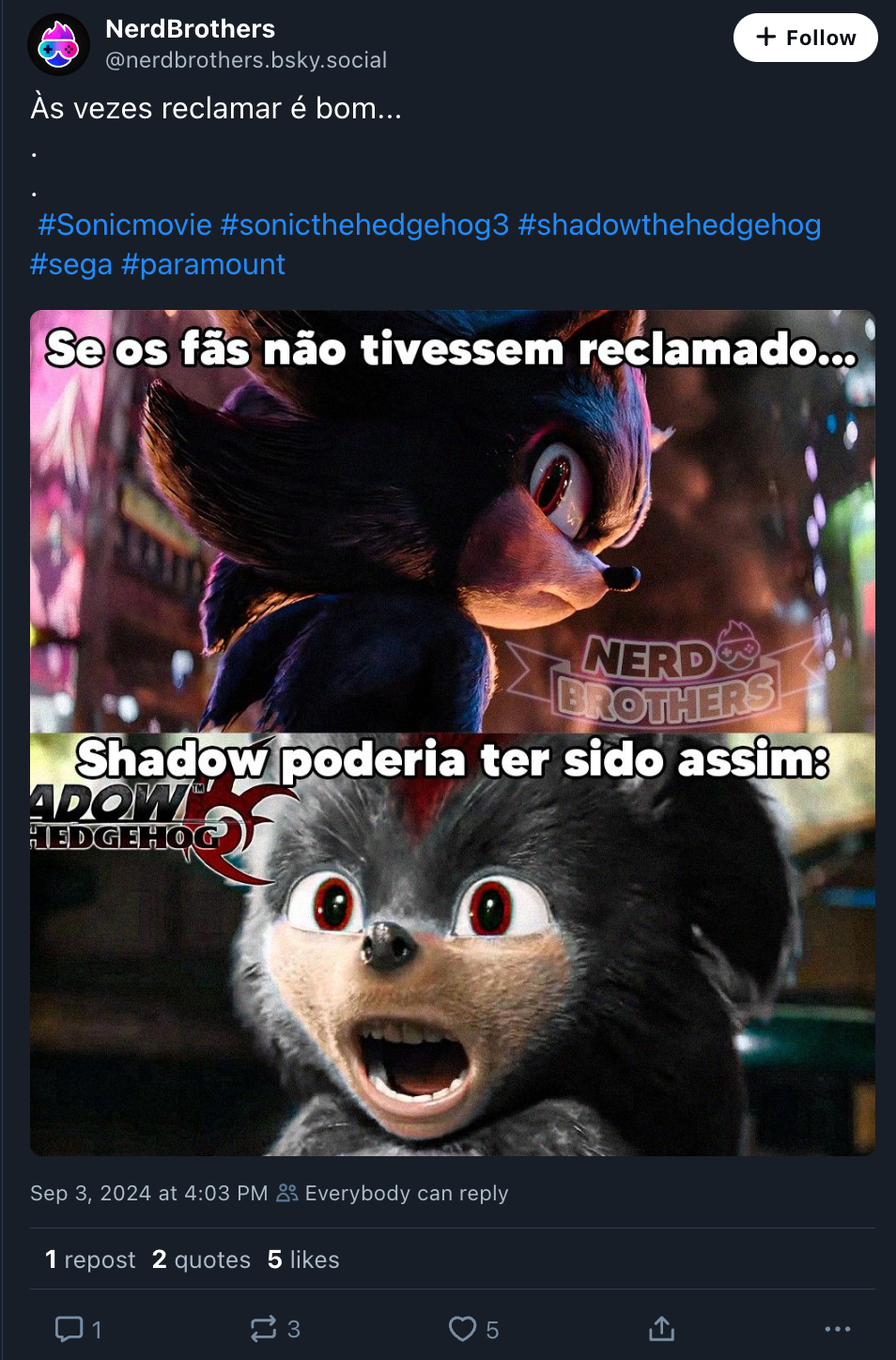 Fãs fazem abaixo-assinado pedindo dublador original do personagem Shadow no filme Sonic 3 - imagem 2