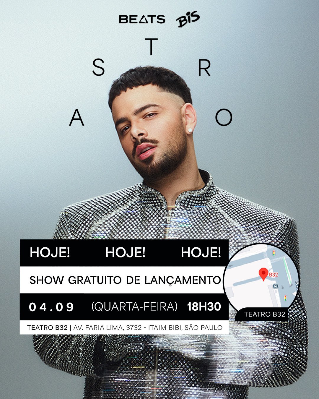 PEDRO SAMPAIO FAZ SHOW DE LANÇAMENTO DE "ASTRO" ABERTO AO PÚBLICO EM SÃO PAULO