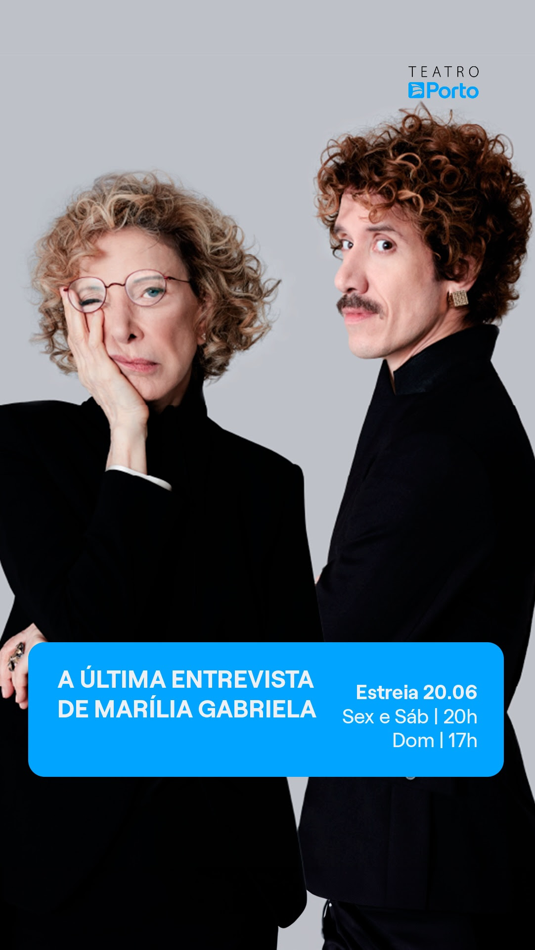 No Teatro Porto, Marília Gabriela reencontra o palco - e o filho