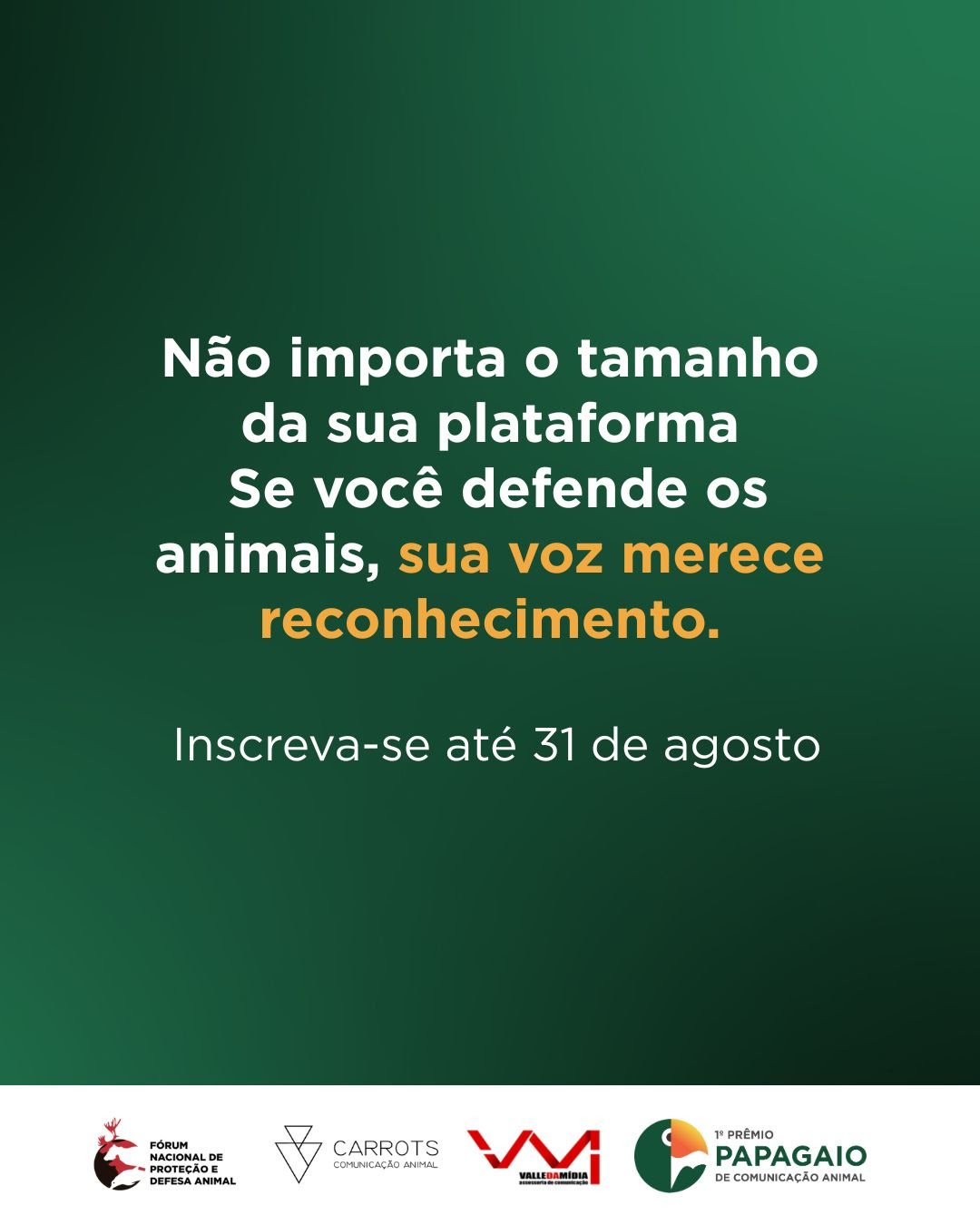 Prêmio Papagaio de Comunicação Animal abre inscrições para sua primeira edição - imagem 2