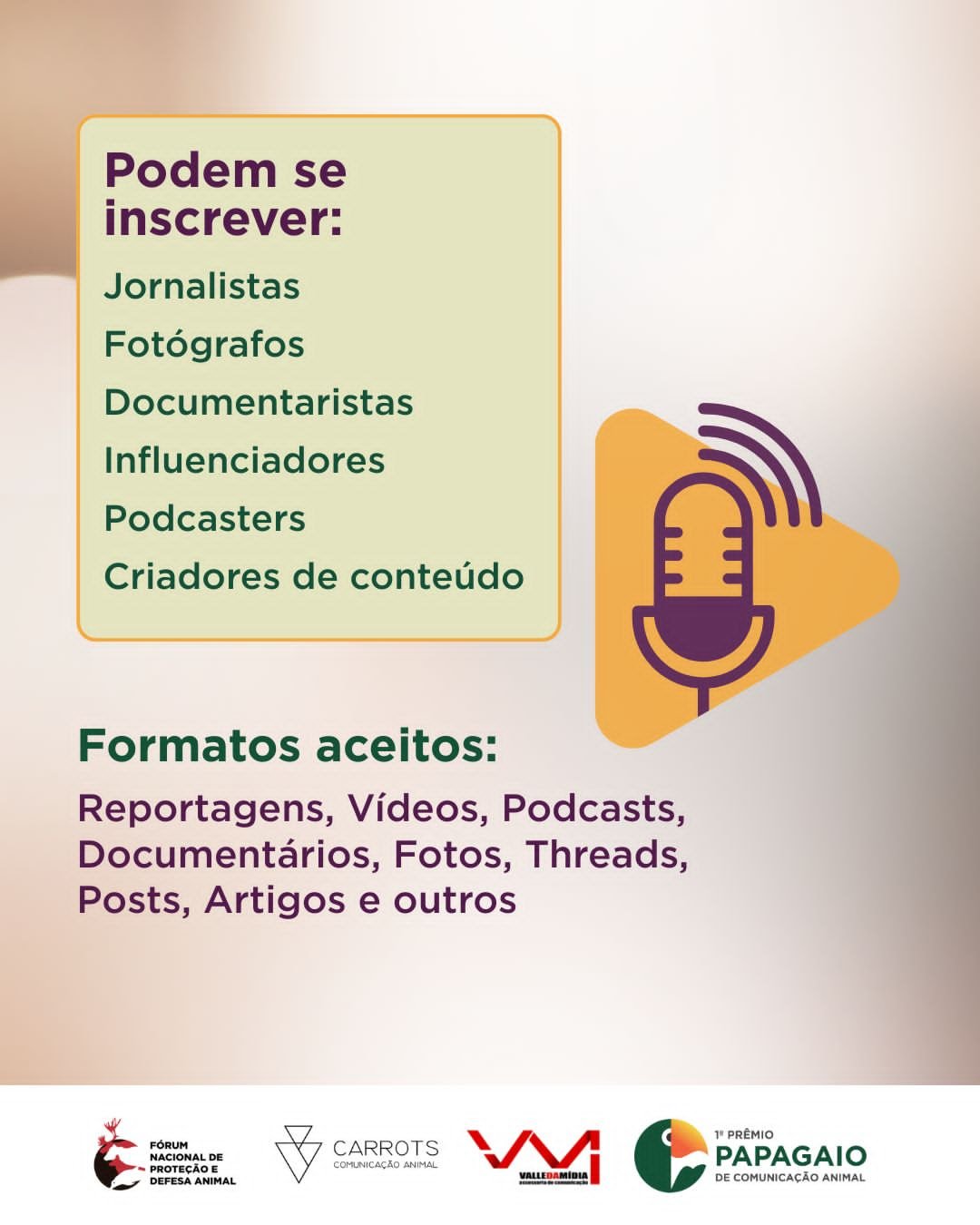 Prêmio Papagaio de Comunicação Animal abre inscrições para sua primeira edição - imagem 3